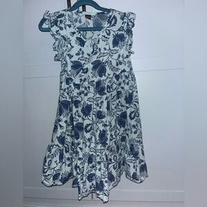 Tea Collection Blue and White Floral Dress